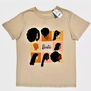 Barbie | Women’s T-Shirt | Tan Squares Short Sleeve Graphic Print | Large